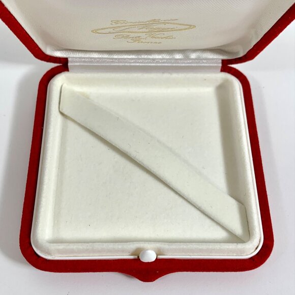 Red Velvet Square Jewelry Box ONLY Elegant White Interior For Rings Or Earrings - Picture 3 of 9